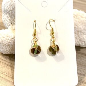 40. Tigers eye and beach sand dangle earrings